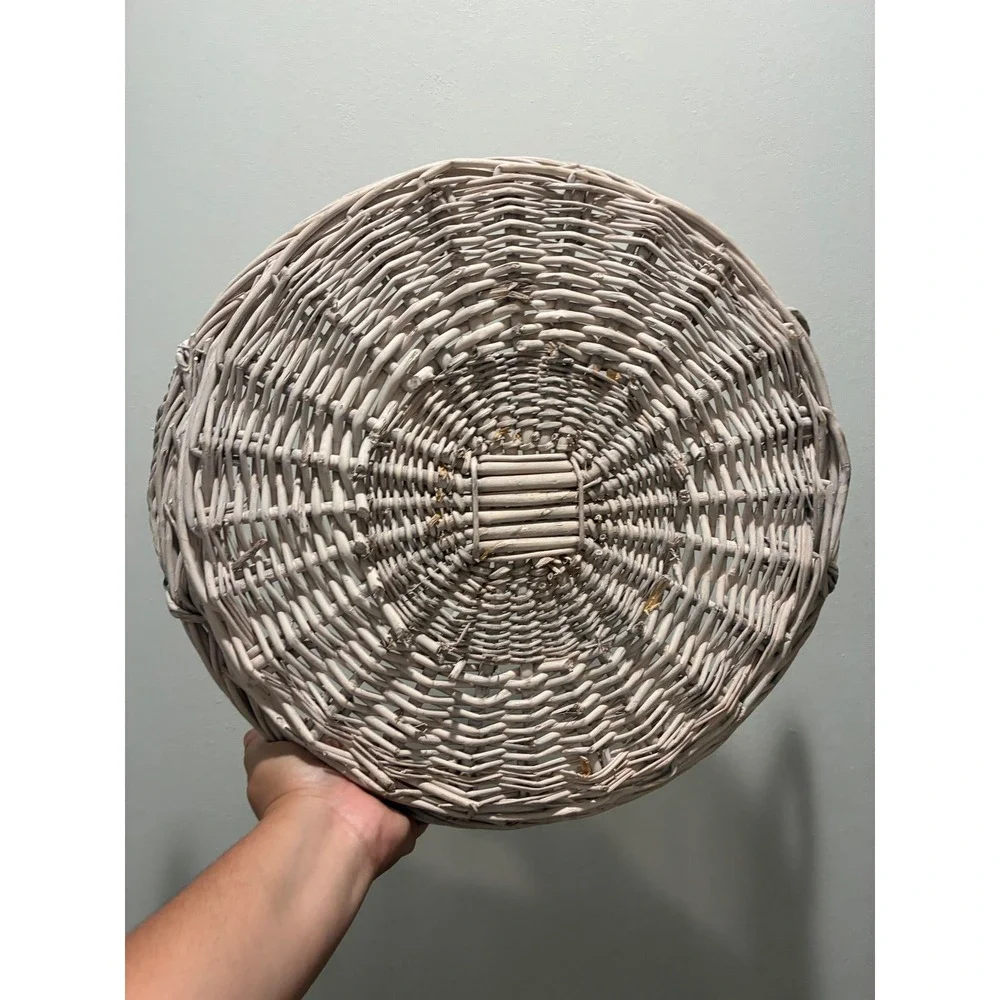 Unbranded Wicker Tray Basket OS Whitewash